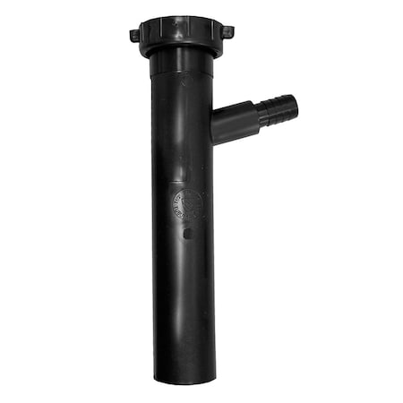 Jones Stephens 1-1/2in. x 8in. x 1/2in. Black Plastic Slip Joint Dishwasher Tailpiece P39012